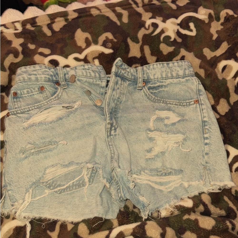 Aeropostale Light Blue Distressed Jean Shorts